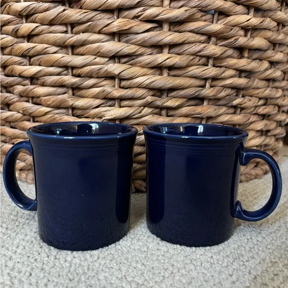 NWOT Fiestaware Cobalt Blue Coffee Mugs - Picture 2 of 4